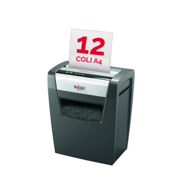 Distrugator documente manual REXEL MOMENTUM X312, P3, cross-cut (confeti), 12 coli, cos 23l, negru