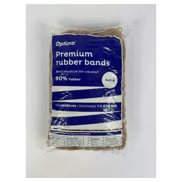 Elastice pentru bani, 90% cauciuc, 500gr/punga, D 70, grosime 1.5mm x 1.5mm, Optima - natural