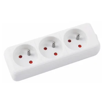 Prelungitor cu 3 prize, cablu 5 metri, Office Products - alb