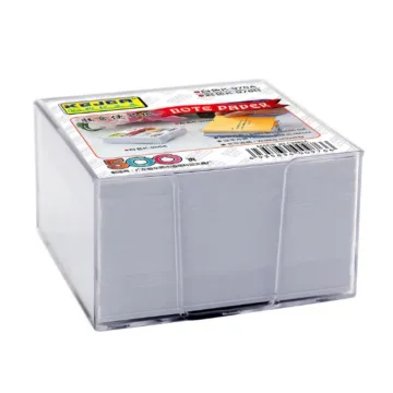 Cub hartie cu suport plastic, 90x90x50mm, KEJEA - hartie culoare alba
