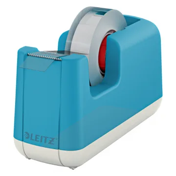 Dispenser pentru banda adeziva LEITZ Cosy, PS, banda inclusa, albastru celest