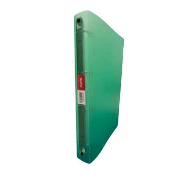 Caiet mecanic A4, 4 inele - D25mm, coperti flexibile PP, Optima Flex - verde transparent