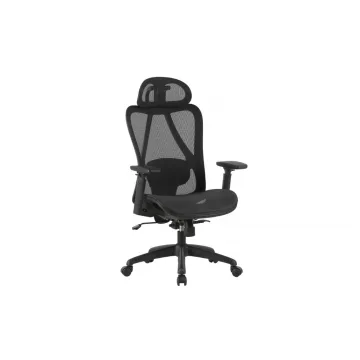 Scaun de birou, brate plastic, rotile, mesh textil, Office Products Kalamos - negru