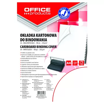 Coperta carton lucios 250g/mp, A4, 100/top, Office Products - alb