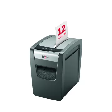 Distrugator documente manual REXEL Momentum X312 Slim, P3, cross-cut, 12 coli, cos 23l, negru