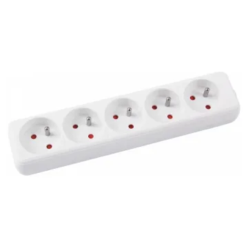 Prelungitor cu 5 prize, cablu 5 metri, Office Products - alb
