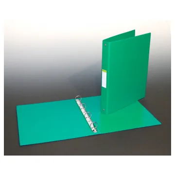 Caiet mecanic A4, plastifiat PVC, 4 inele - D25mm, AURORA - verde