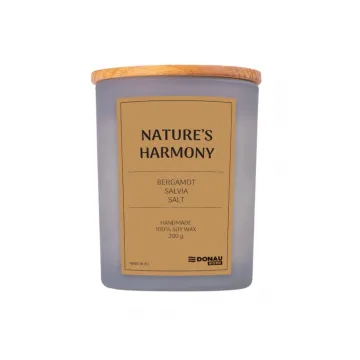 Lumanare in recipient de sticla, cu capac, 200gr, 40 de ore ardere, DONAU Home - Nature's Harmony