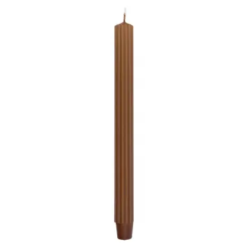 Lumanari cu dungi, pentru cina, 25 x 300mm, 4 buc/set, DONAU Home - caramel