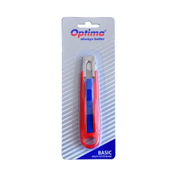 Cutter Optima Basic, lama trapezoidala SK5, auto-retractabil, sina metalica, ABS