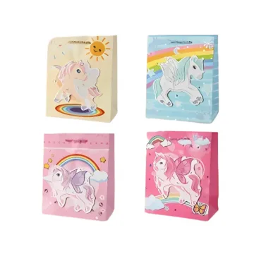 Punga cadou, carton 210gr, design Unicorn, 26x32x10cm, modele asortate