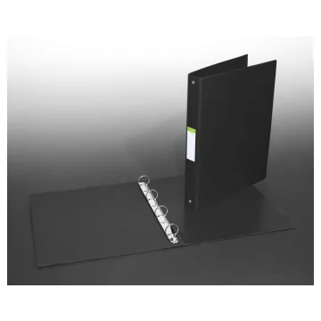 Caiet mecanic A4, plastifiat PVC, 4 inele - D25mm, AURORA - negru